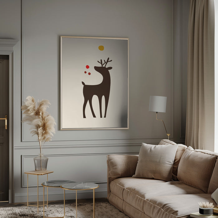 Rudolph Searching for His Nose Framed Art Wall Decor