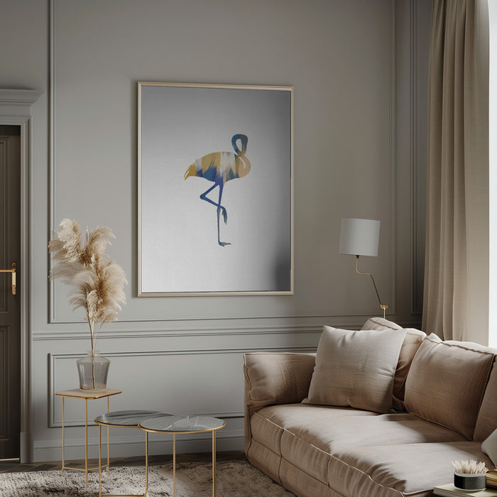 Blue & Yellow Flamingo Framed Art Wall Decor