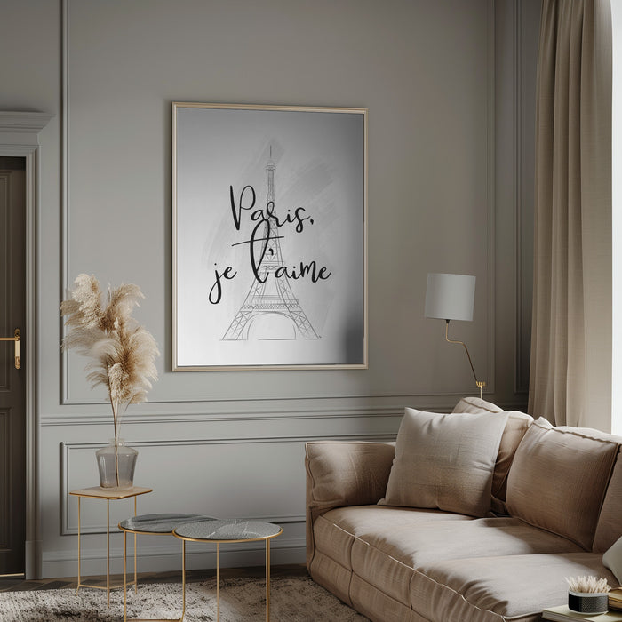 I Love Paris Framed Art Modern Wall Decor