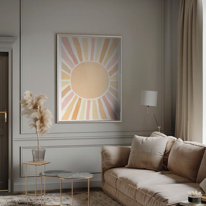 Boho sun Framed Art Wall Decor