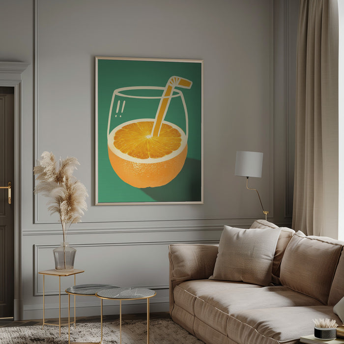 Orange juice Framed Art Wall Decor