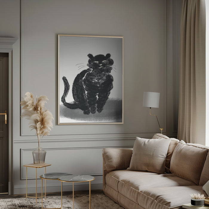 Portrait of a black cat Framed Art Wall Decor