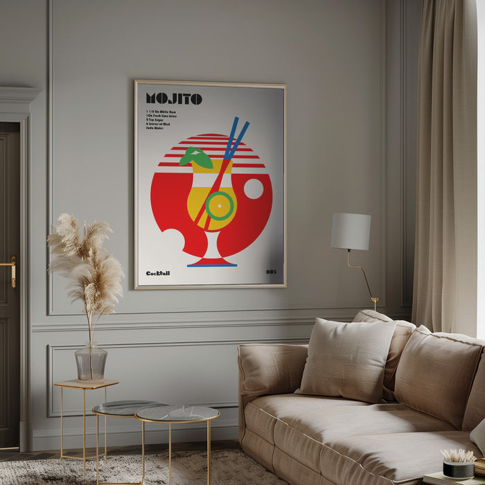 Mojito Bauhaus Cocktail Framed Art Wall Decor