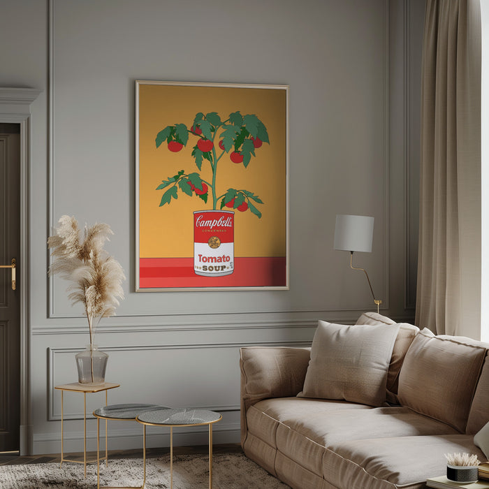 Campbells Soup Tomato Plant Retro Illustration Framed Art Modern Wall Decor