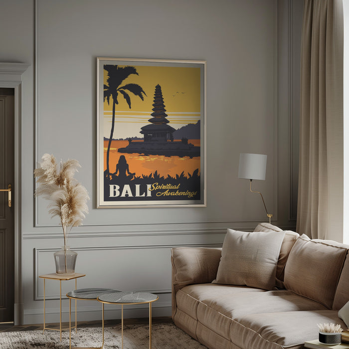 Bali Travel Print Framed Art Modern Wall Decor