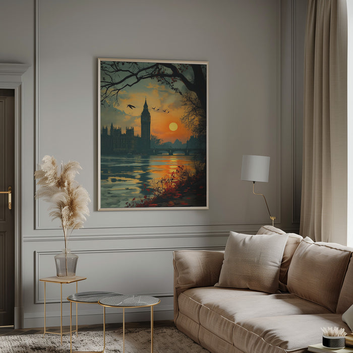 View from the Thames Framed Art Modern Wall Decor