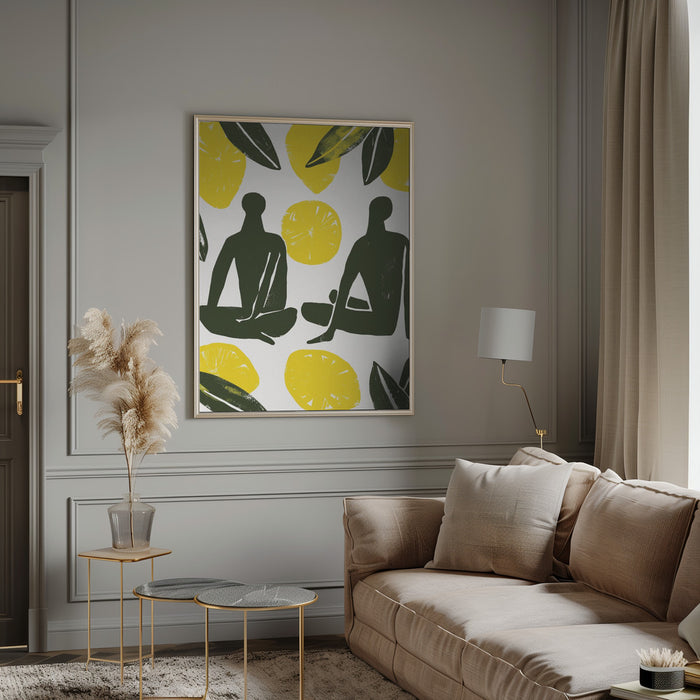 Lemon Day Framed Art Modern Wall Decor