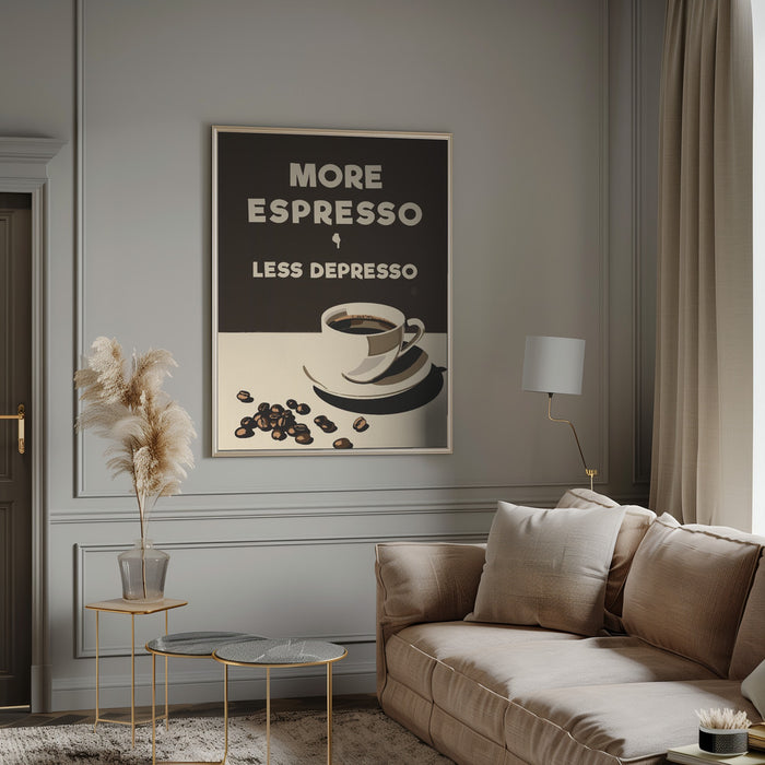 More Espresso - Less Depresso Framed Art Wall Decor