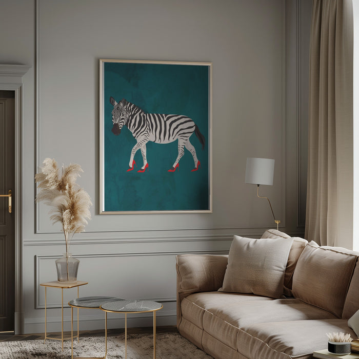 Zebra in heels 2 Framed Art Wall Decor