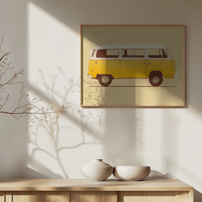 Yellow Van Landscape Framed Art