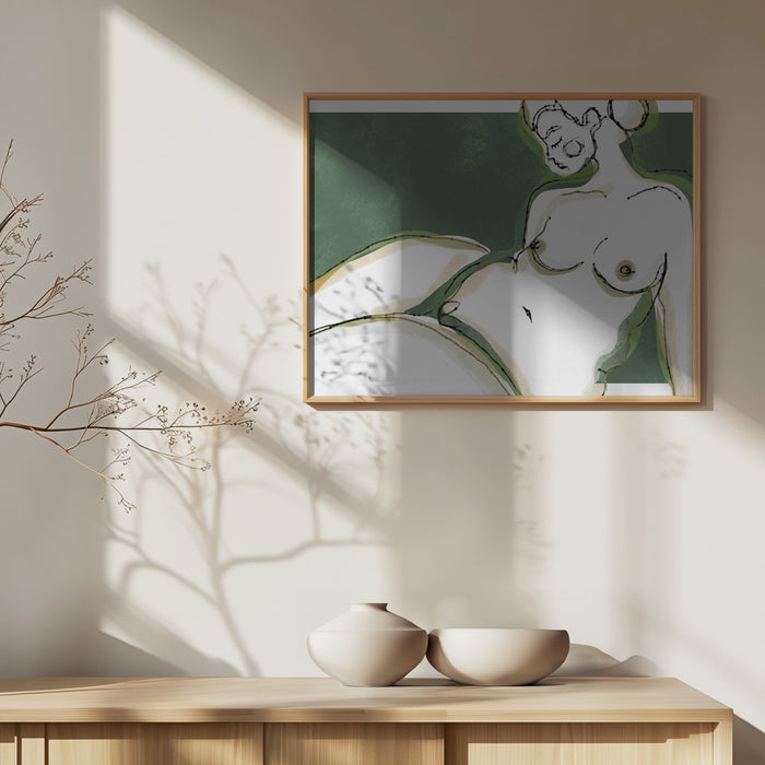 Sensuality (Green Version) Landscape Framed Art