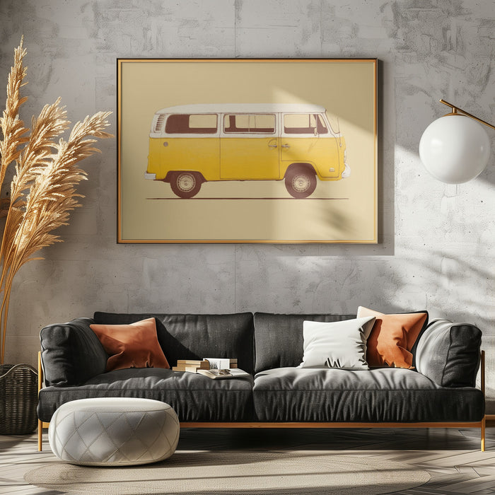 Yellow Van Landscape Framed Art