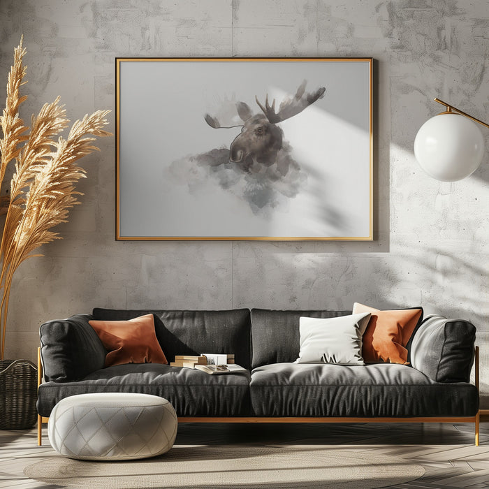 Elk Landscape Framed Art