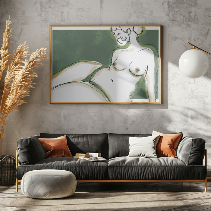 Sensuality (Green Version) Landscape Framed Art