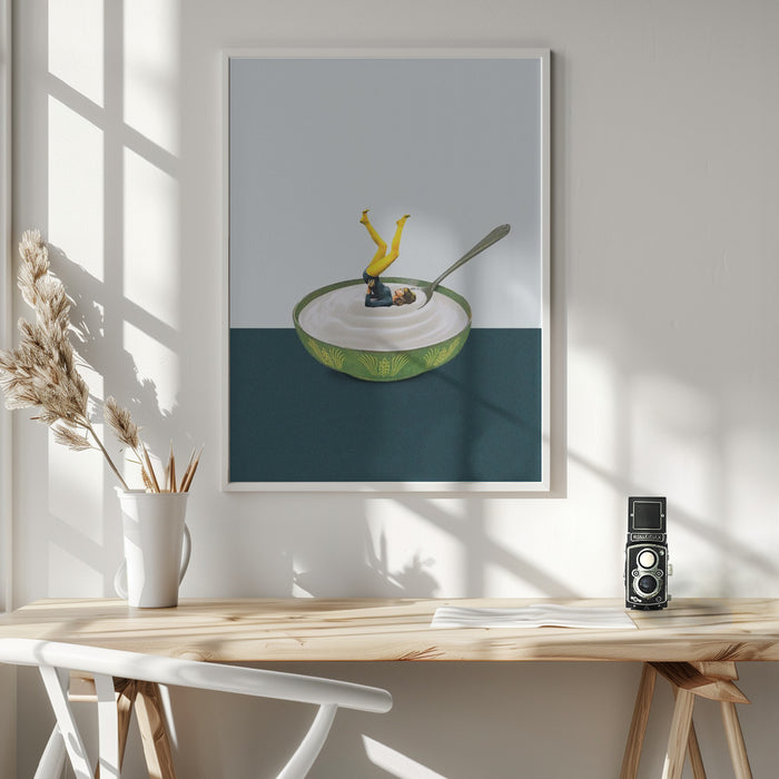 Yoga in my yogurt Framed Art Wall Decor