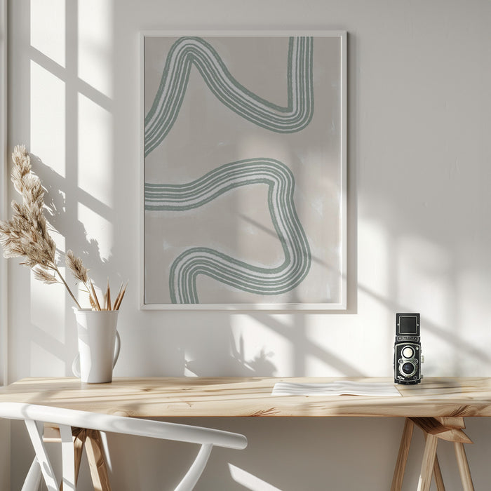 Abstracto Twist Framed Art Wall Decor