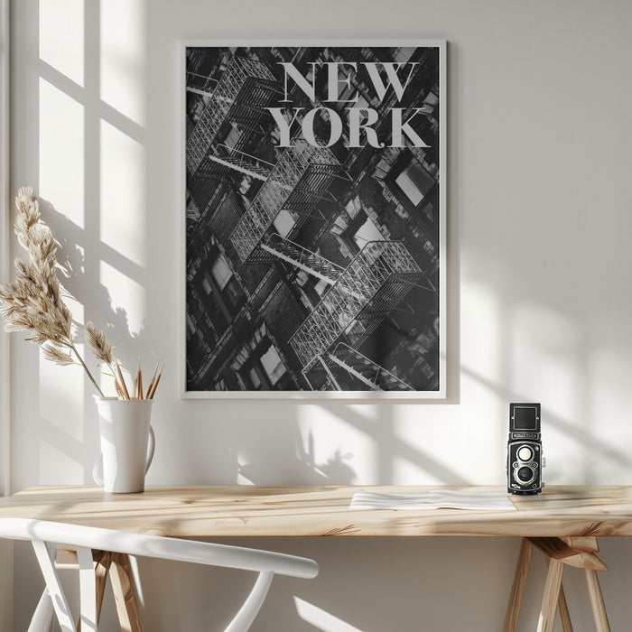 NYC Fire Escapes Framed Art Wall Decor