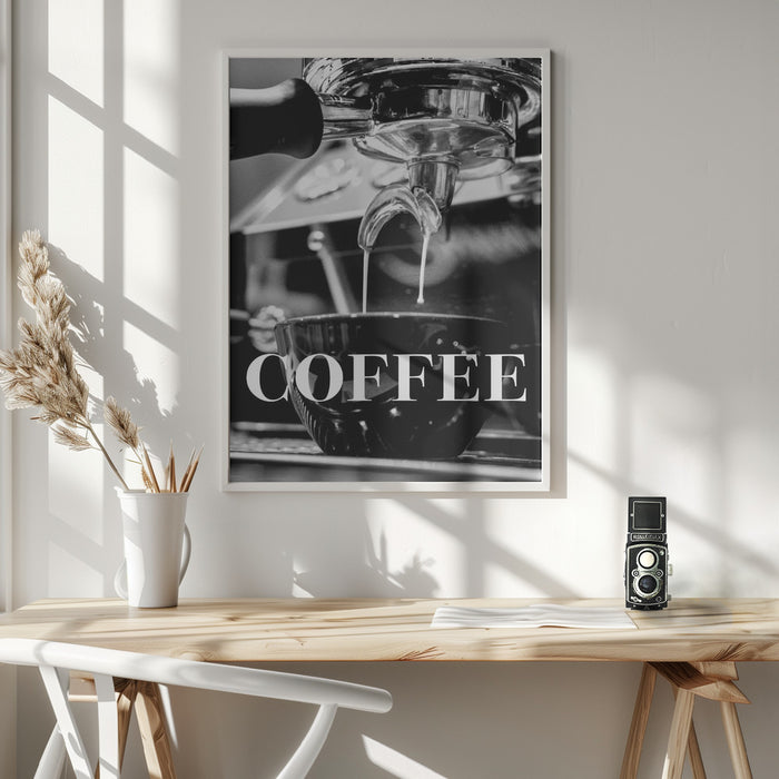 Coffee Text Framed Art Wall Decor