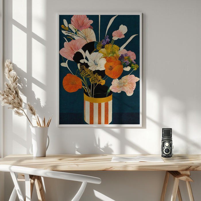 Flowers At Night Framed Art Wall Decor