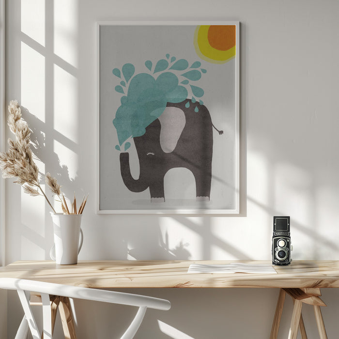 Funny elephant Framed Art Wall Decor