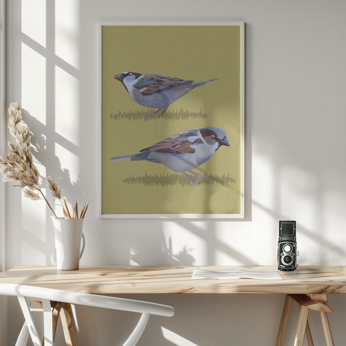 Sparrows Framed Art Wall Decor