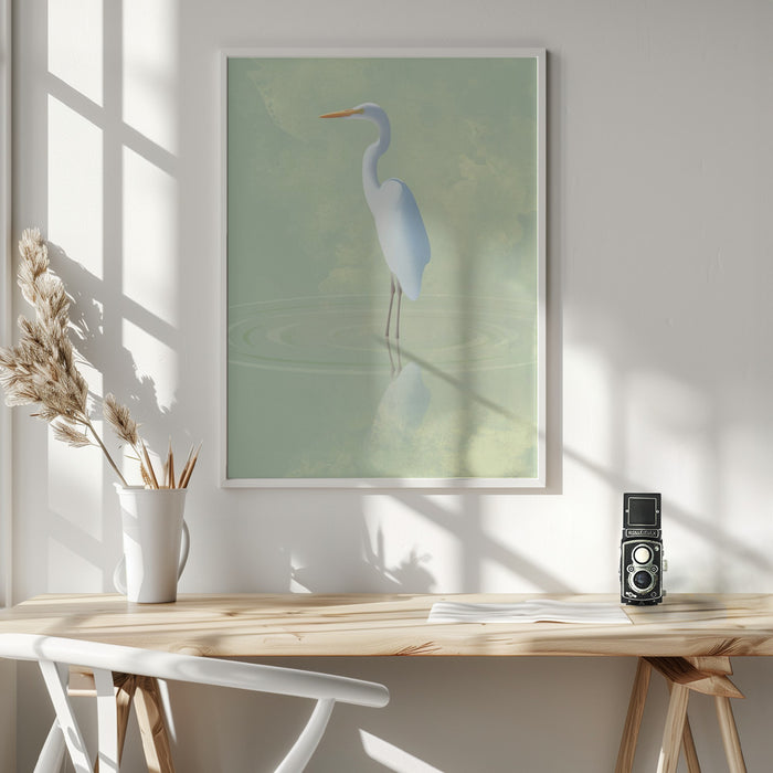 Heron Framed Art Wall Decor