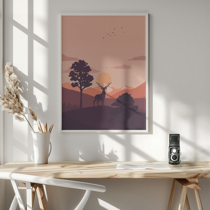 Summer Sunset Framed Art Wall Decor