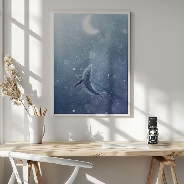 Galaxy Whale Framed Art Wall Decor