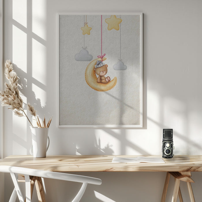 Dreamy Teddy Framed Art Modern Wall Decor