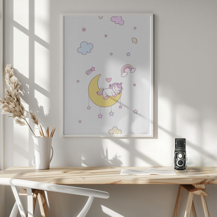 Little Unicorn Framed Art Modern Wall Decor