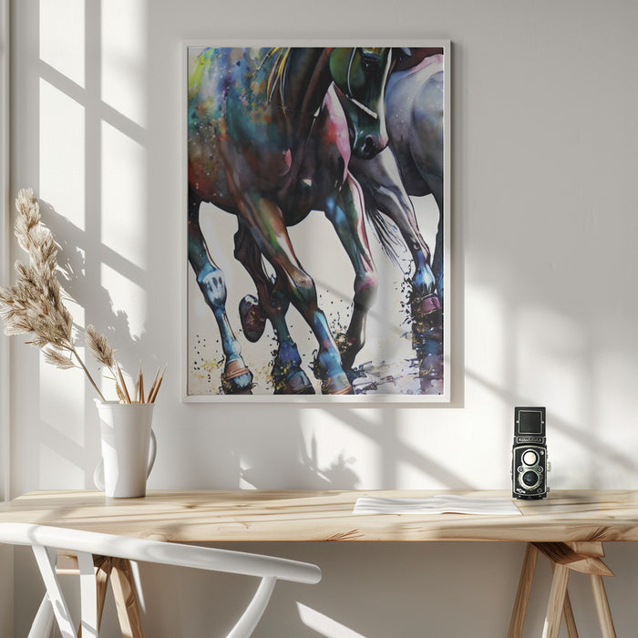 Galloping Framed Art Modern Wall Decor