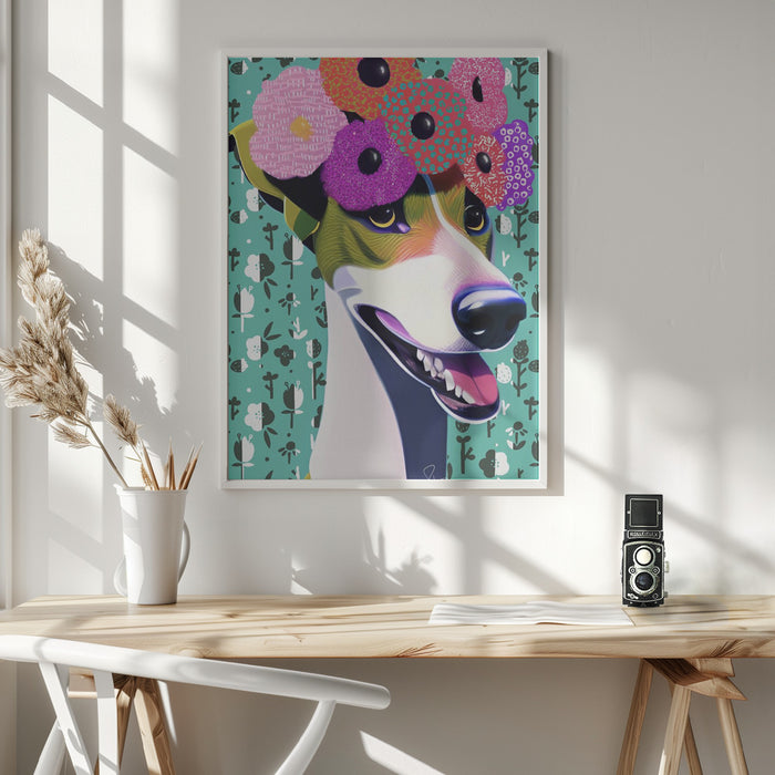 Gorgeous Greyhound Framed Art Modern Wall Decor