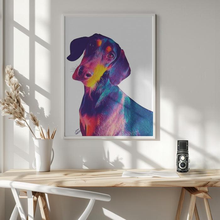 Finn Dog Framed Art Modern Wall Decor