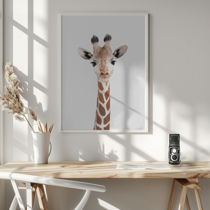 Baby Giraffe Framed Art Wall Decor