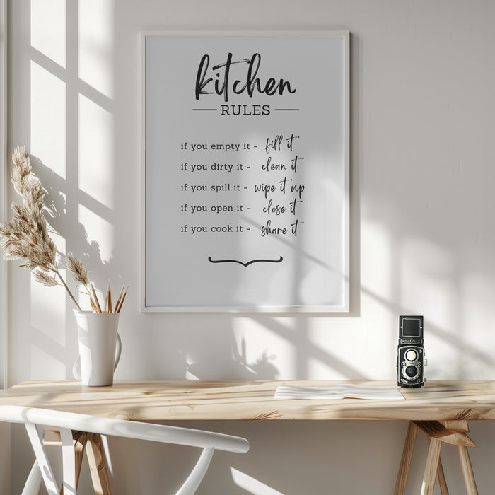 Kitchen Rules Framed Art Wall Decor