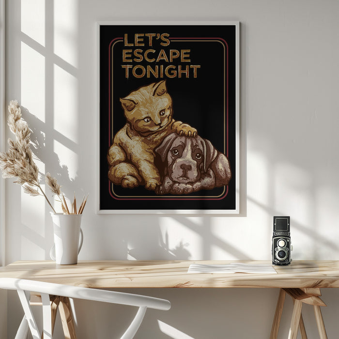 LET'S ESCAPE TONIGHT Framed Art Wall Decor