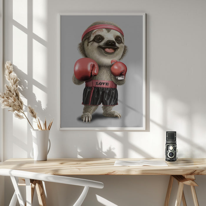 the boxing sloth Framed Art Wall Decor