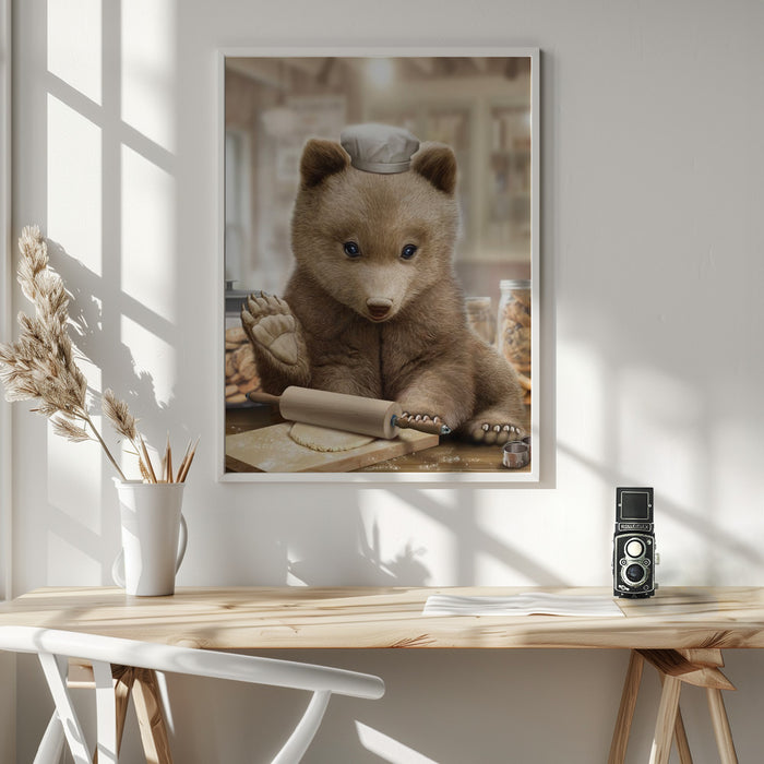 bear baking Framed Art Wall Decor