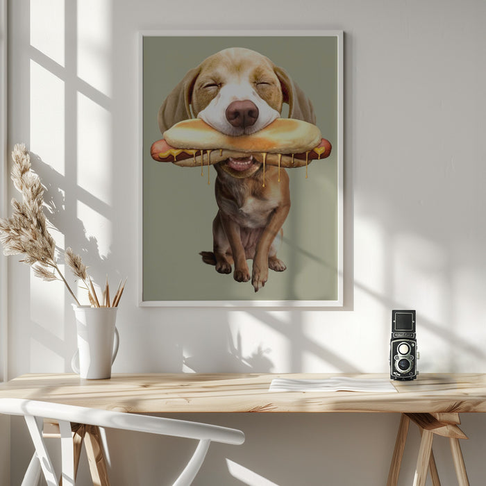 hotdog Framed Art Wall Decor