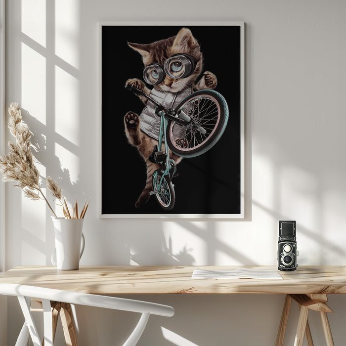 bmx cat Framed Art Wall Decor