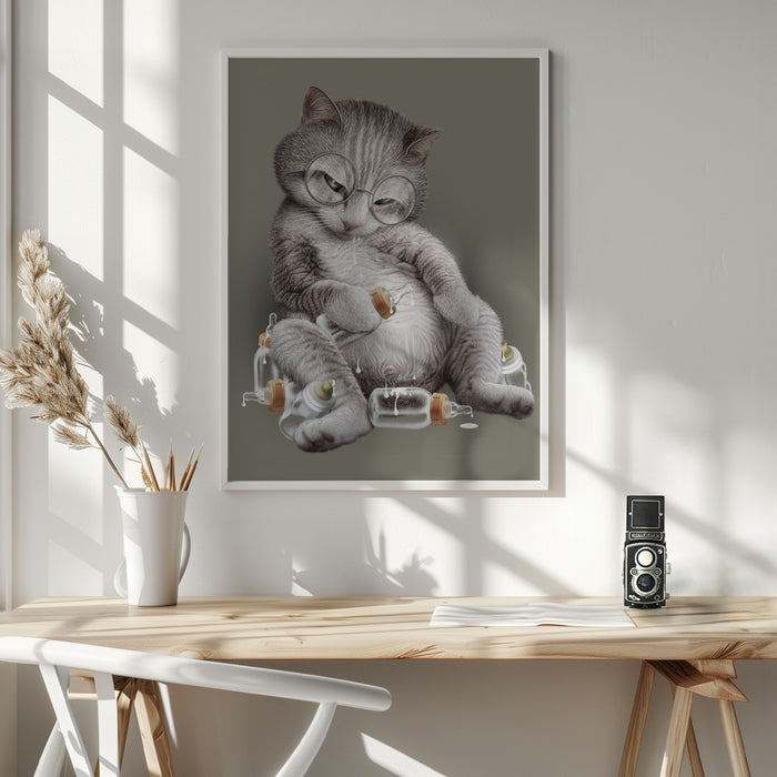 greedy cat Framed Art Wall Decor