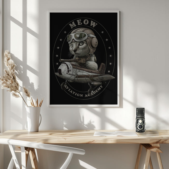 meow academy Framed Art Wall Decor