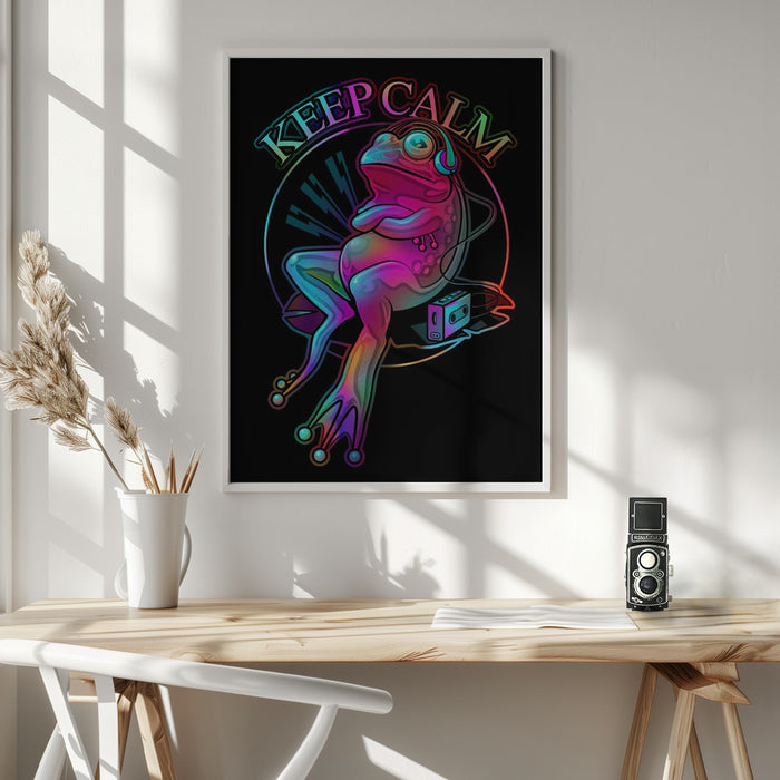 frog loves music Framed Art Wall Decor