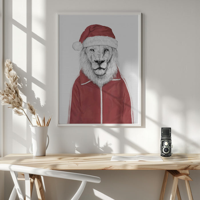 Santa lion Framed Art Wall Decor