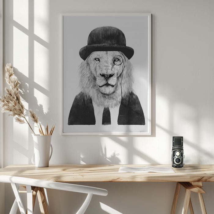 Sir Lion Framed Art Wall Decor