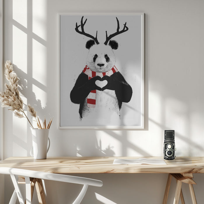 Xmas panda Framed Art Wall Decor