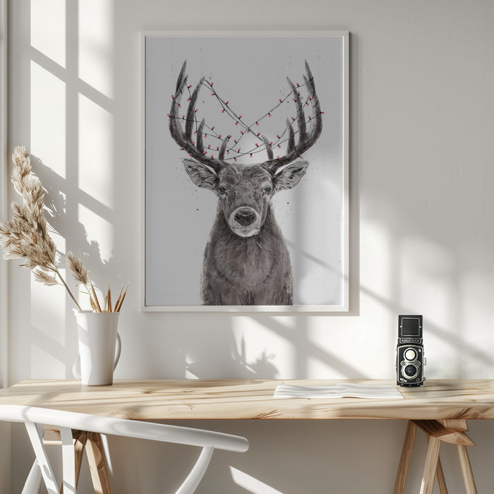 Xmas deer Framed Art Wall Decor