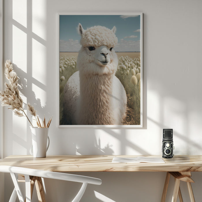 Cute Llama Framed Art Wall Decor