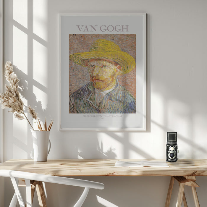 Self Portrait With Straw Hat Framed Art Wall Decor