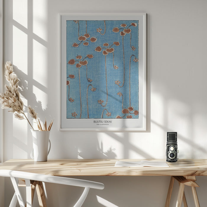 Vine Illustration Framed Art Wall Decor